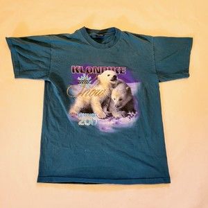 Vtg Denver Zoo Klondike And Snow Polar Bear Graphic Tee. Single Stitch SZ Large